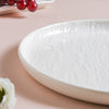 Frore Round Textured Dinner Plate White 9.5 Inch - Serving plate, lunch plate, ceramic dinner plates| Plates for dining table & home decor