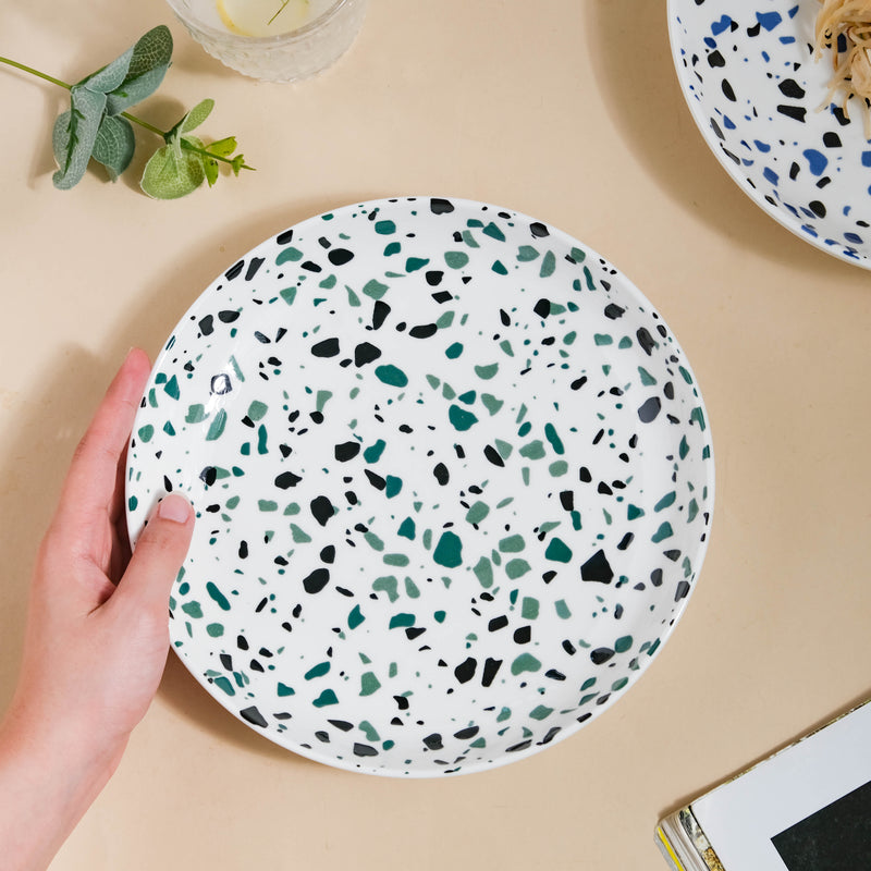Mosaic Plate Dark Green - Serving plate, snack plate, dessert plate | Plates for dining & home decor