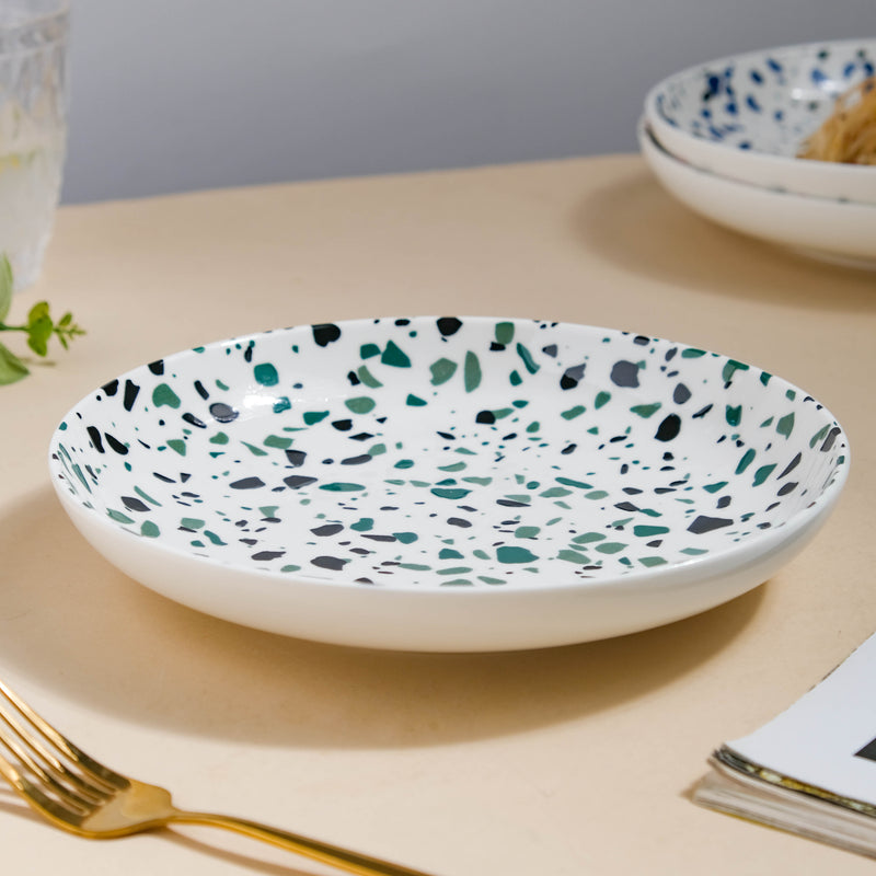 Mosaic Plate Dark Green - Serving plate, snack plate, dessert plate | Plates for dining & home decor