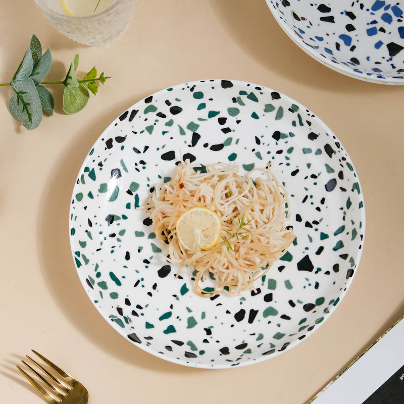 Mosaic Plate Dark Green - Serving plate, snack plate, dessert plate | Plates for dining & home decor