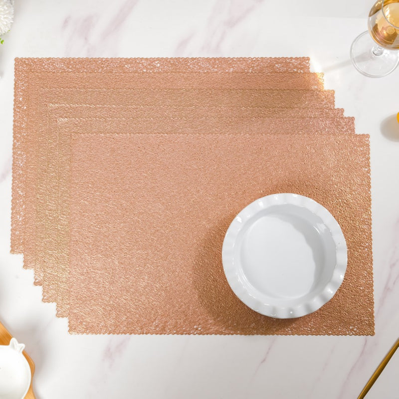 Mesh Table Mats Bronze Set Of 6 17.5x11.5 Inch