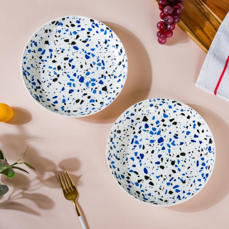 Mosaic Plate Blue Set of 2 8.5 Inch - Serving plate, snack plate, dessert plate | Plates for dining & home decor