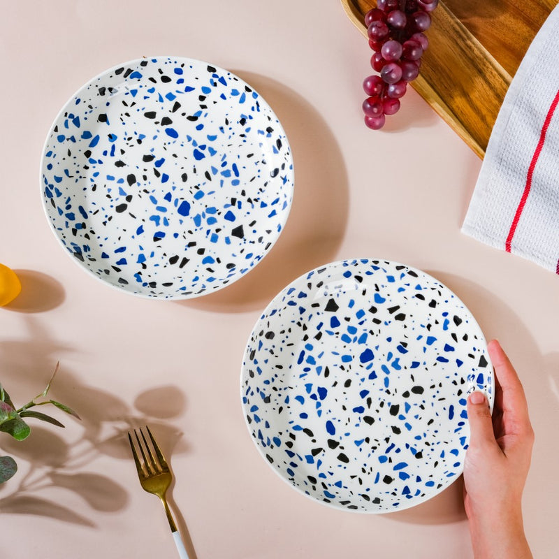 Mosaic Plate Blue Set of 2 8.5 Inch - Serving plate, snack plate, dessert plate | Plates for dining & home decor