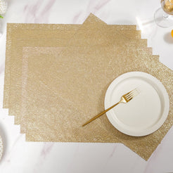 Mesh Table Mat Gold Set Of 6 17.5x11.5 Inch