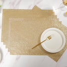 Mesh Table Mat Gold Set Of 6 17x11 Inch