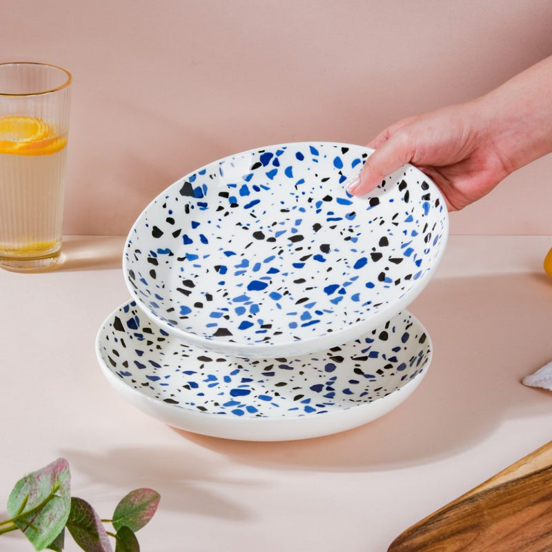 Mosaic Plate Blue Set of 2 8.5 Inch - Serving plate, snack plate, dessert plate | Plates for dining & home decor