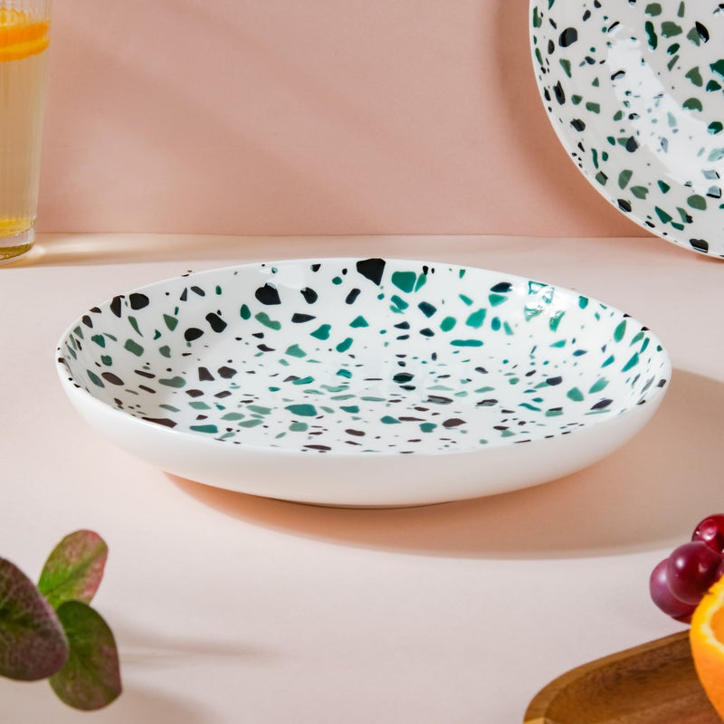 Mosaic Plate Dark Green Set Of 2 8.5 Inch - Serving plate, snack plate, dessert plate | Plates for dining & home decor