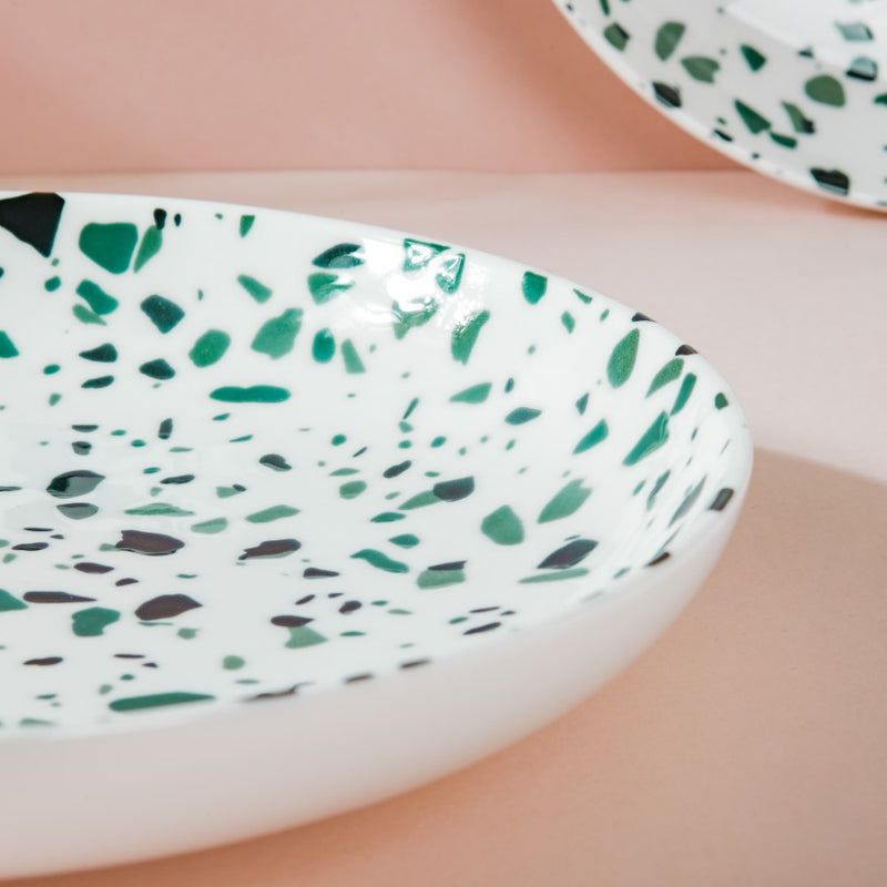 Mosaic Plate Dark Green Set Of 2 8.5 Inch - Serving plate, snack plate, dessert plate | Plates for dining & home decor