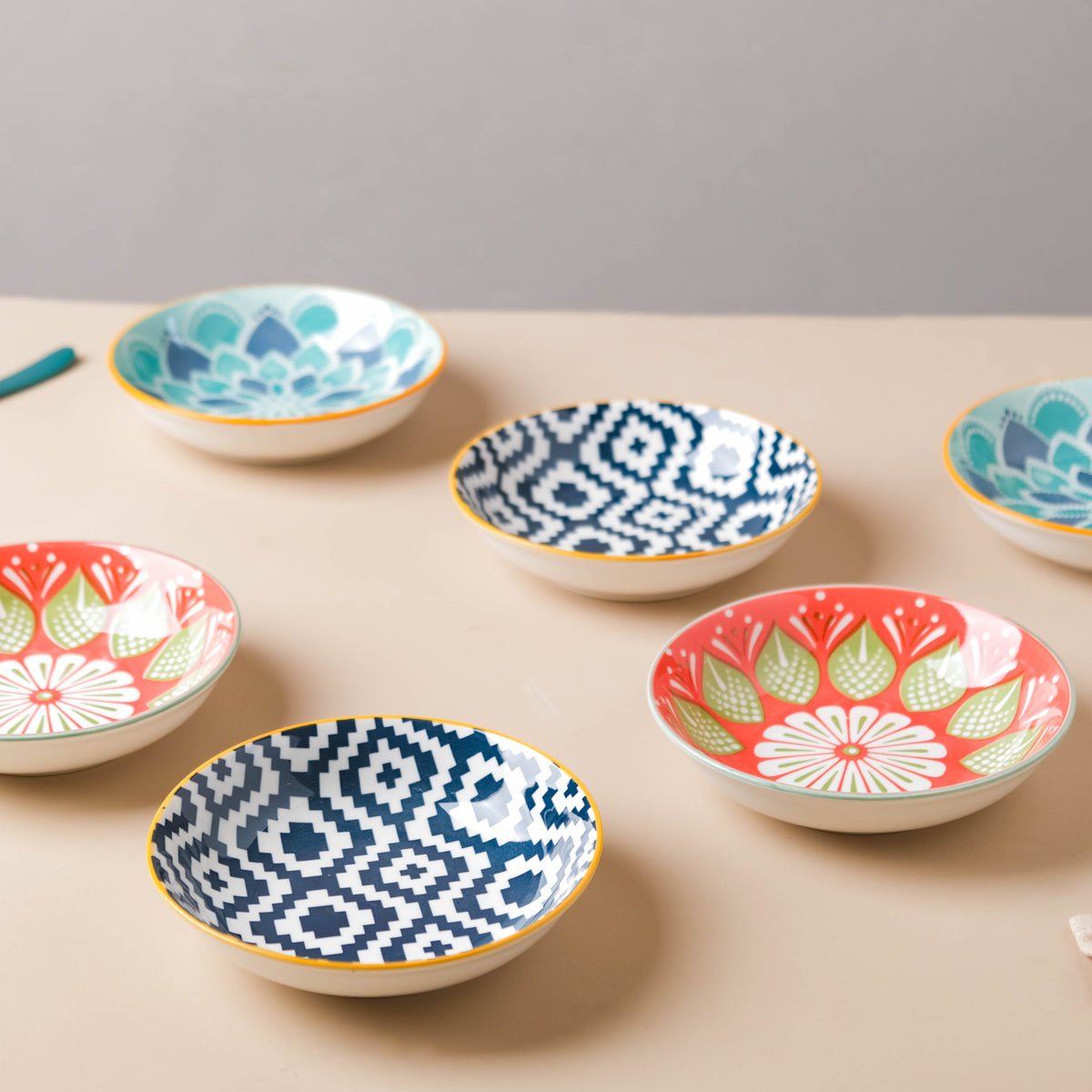 Snack Plates - Buy Mandala Snack Plate Set Online In India | Nestasia