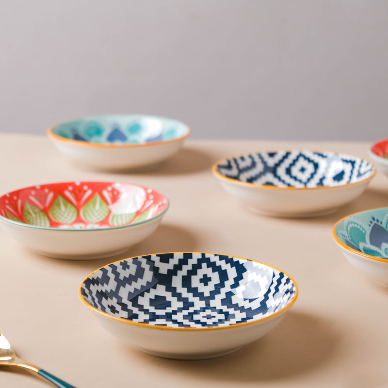 Mandala Snack Dish Set of 2 - Serving plate, snack plate, dessert plate | Plates for dining & home decor