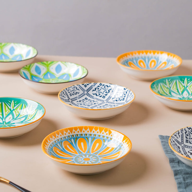 Mandala Appetizer Plate Set of 2 - Serving plate, snack plate, dessert plate | Plates for dining & home decor