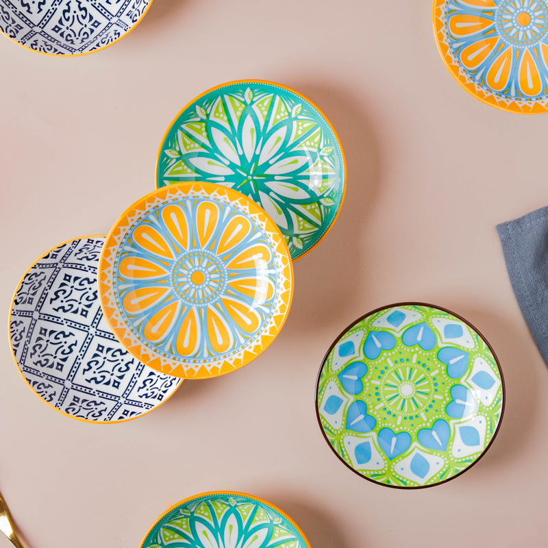 Mandala Appetizer Plate Set of 2 - Serving plate, snack plate, dessert plate | Plates for dining & home decor
