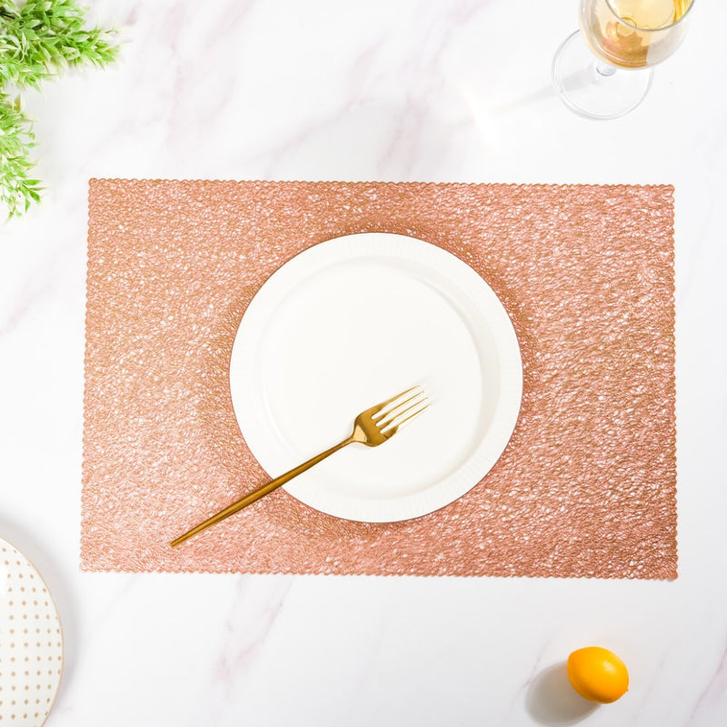 Mesh Table Mats Bronze Set Of 6 17.5x11.5 Inch