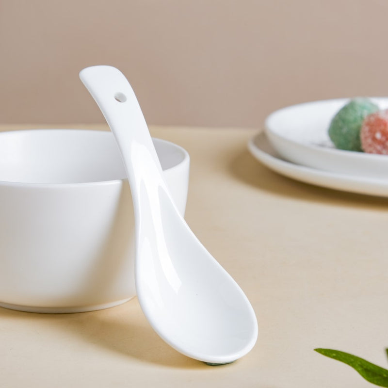 Serena Ceramic Soup Spoon White