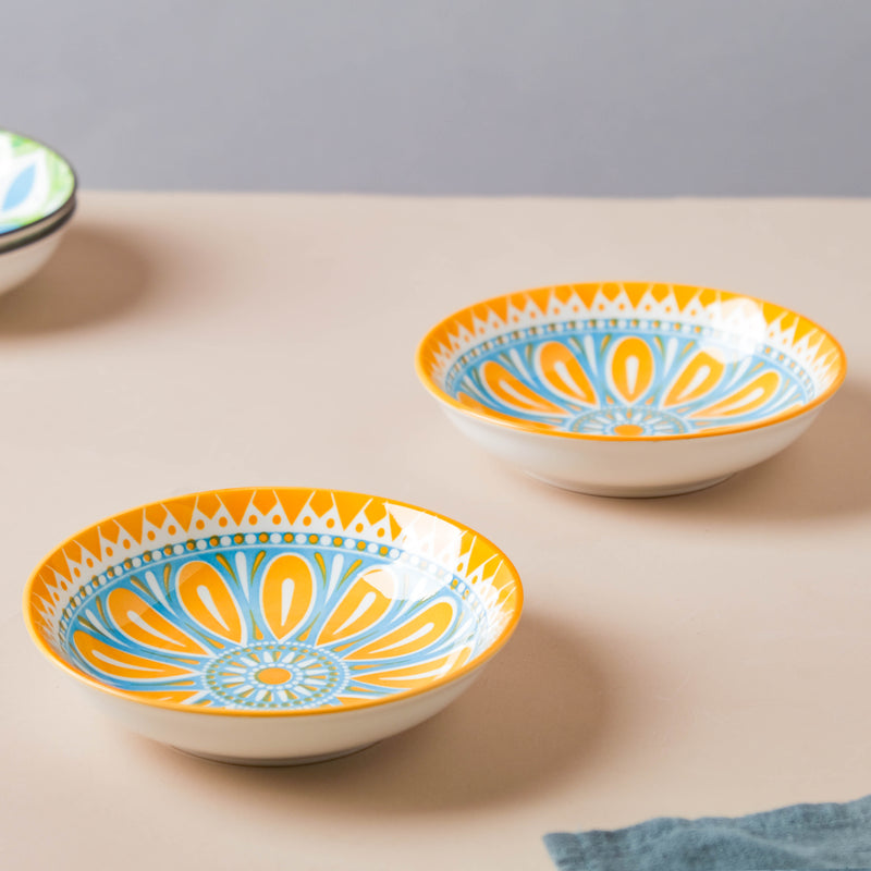 Mandala Appetizer Plate Set of 2 - Serving plate, snack plate, dessert plate | Plates for dining & home decor