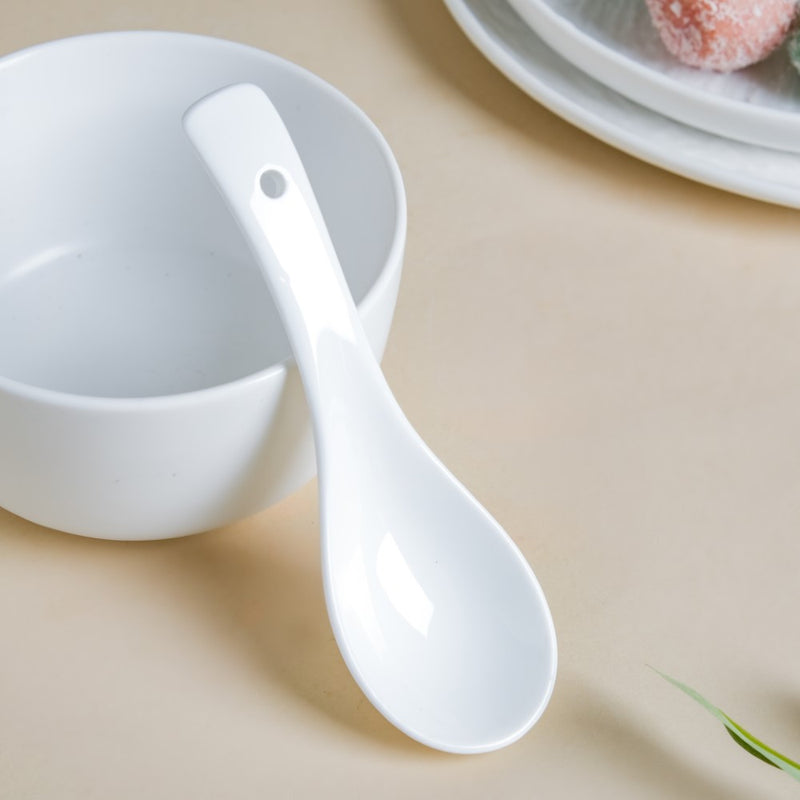 Serena Ceramic Soup Spoon White