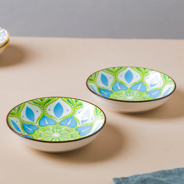 Mandala Appetizer Plate Set of 2 - Serving plate, snack plate, dessert plate | Plates for dining & home decor
