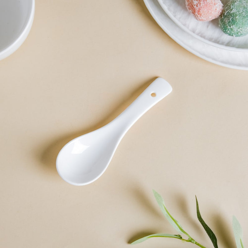 Serena Ceramic Soup Spoon White