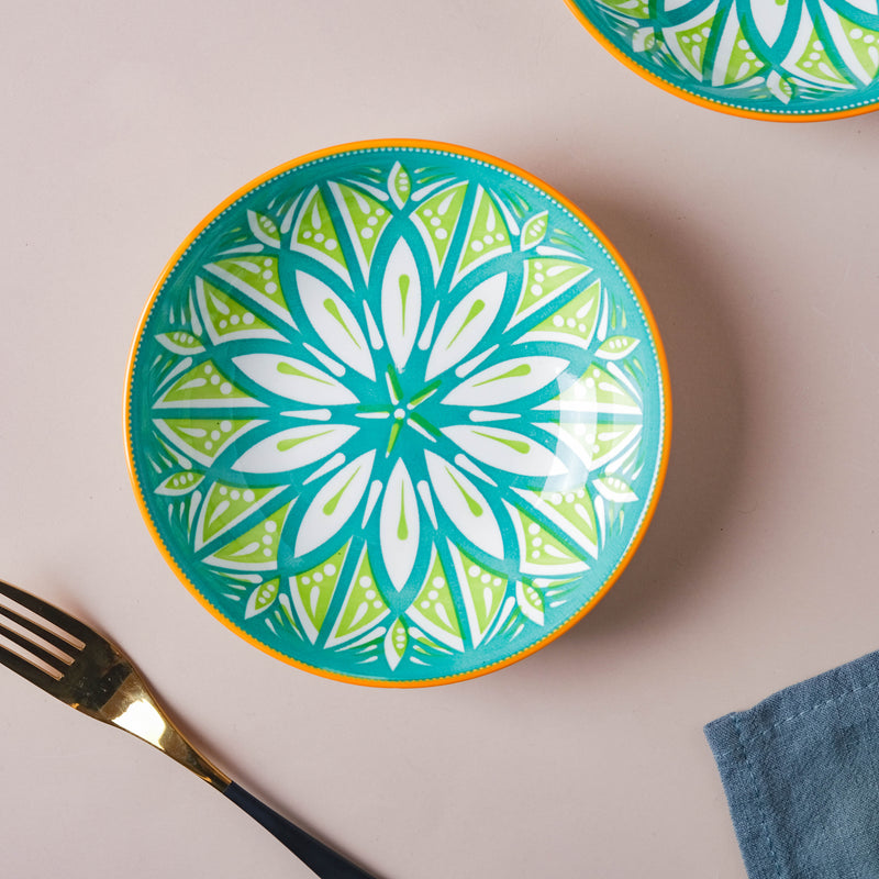 Mandala Appetizer Plate Set of 2 - Serving plate, snack plate, dessert plate | Plates for dining & home decor