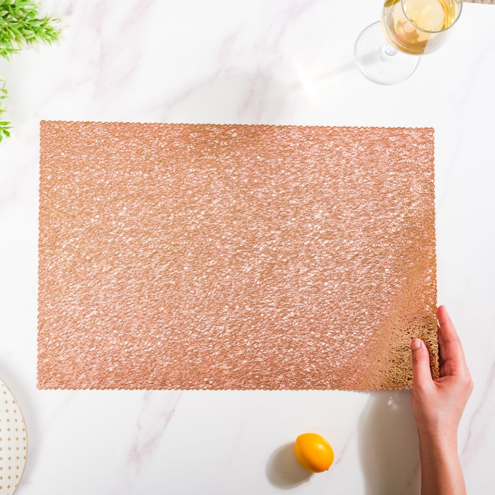 Mesh Table Mats Bronze Set Of 6 17x11 Inch