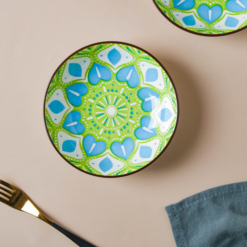 Mandala Appetizer Plate Set of 2 - Serving plate, snack plate, dessert plate | Plates for dining & home decor