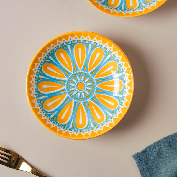 Mandala Appetizer Plate Set of 2 - Serving plate, snack plate, dessert plate | Plates for dining & home decor