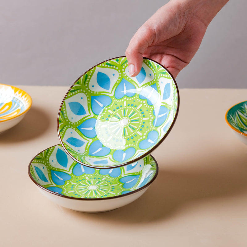 Mandala Appetizer Plate Set of 2 - Serving plate, snack plate, dessert plate | Plates for dining & home decor