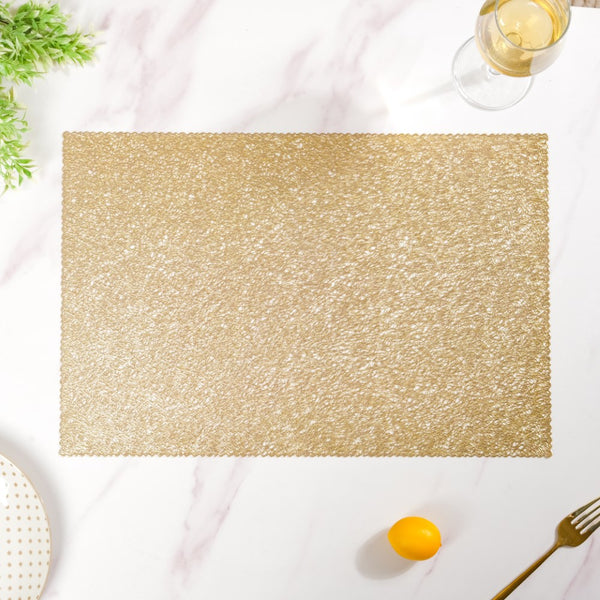 Mesh Table Mat Gold Set Of 6 17x11 Inch