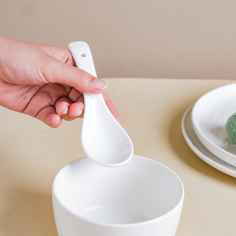 Serena Ceramic Soup Spoon White