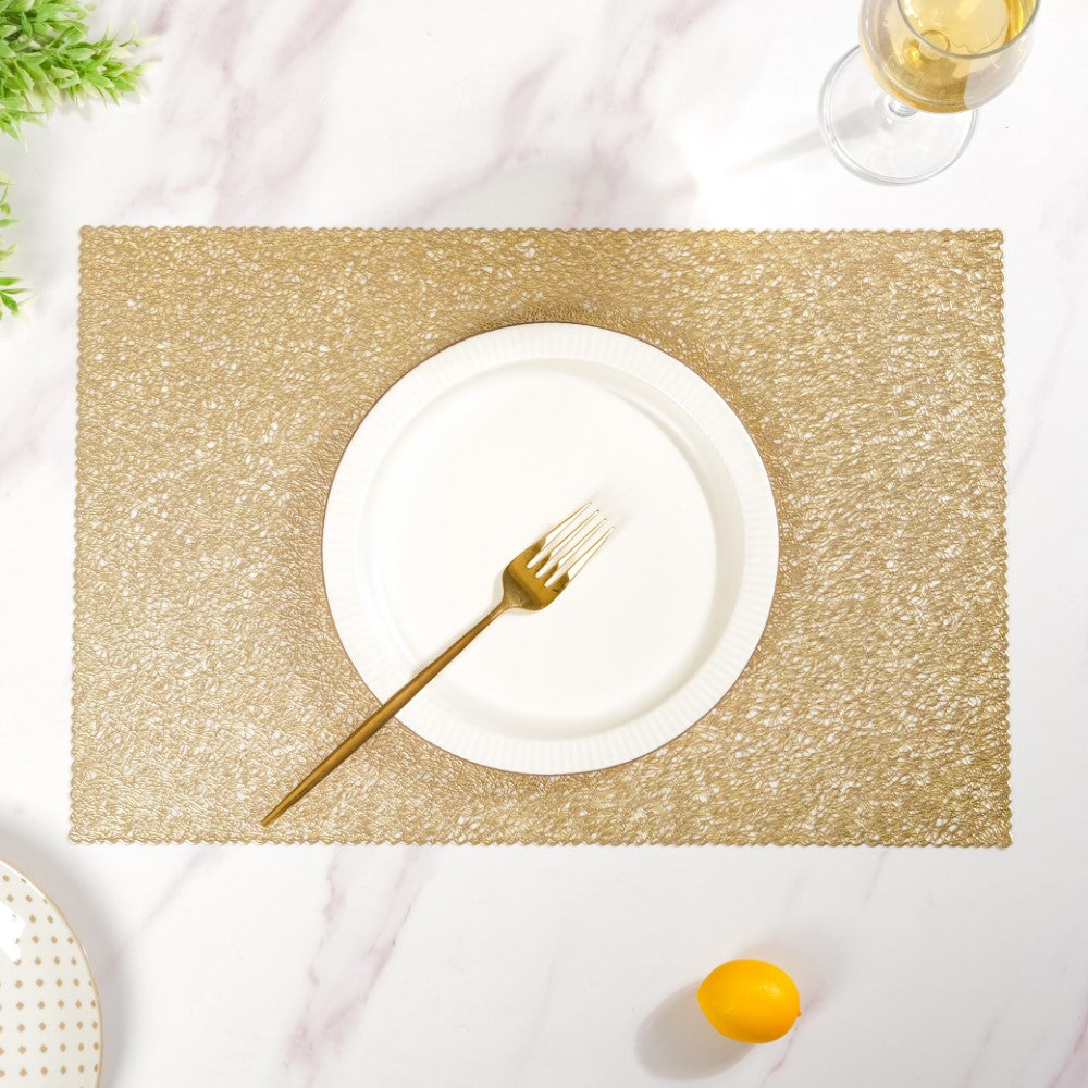 Mesh Table Mat Gold Set Of 6 17x11 Inch Online - Premium Table Mat ...
