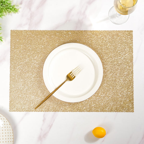 Mesh Table Mat Gold Set Of 6 17x11 Inch