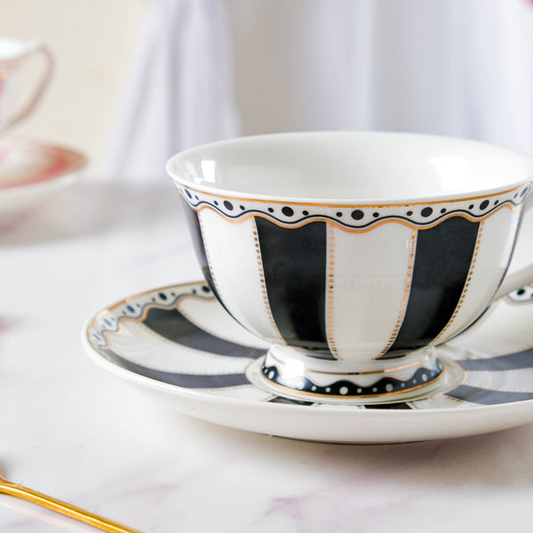 Opal Black Cup and Saucer Set 150 ml