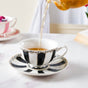 Opal Black Cup and Saucer Set 150 ml- Tea cup, coffee cup, cup for tea | Cups and Mugs for Office Table & Home Decoration