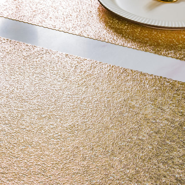 Mesh Table Mat Gold Set Of 6 17x11 Inch
