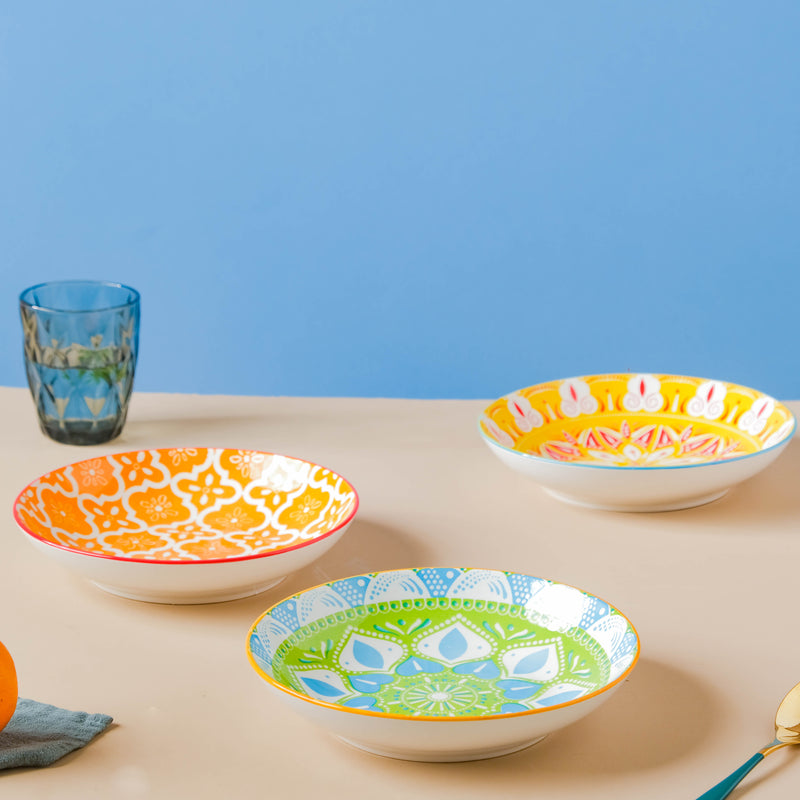 Mandala Pasta Plate - Serving plate, pasta plate, lunch plate, deep plate | Plates for dining table & home decor