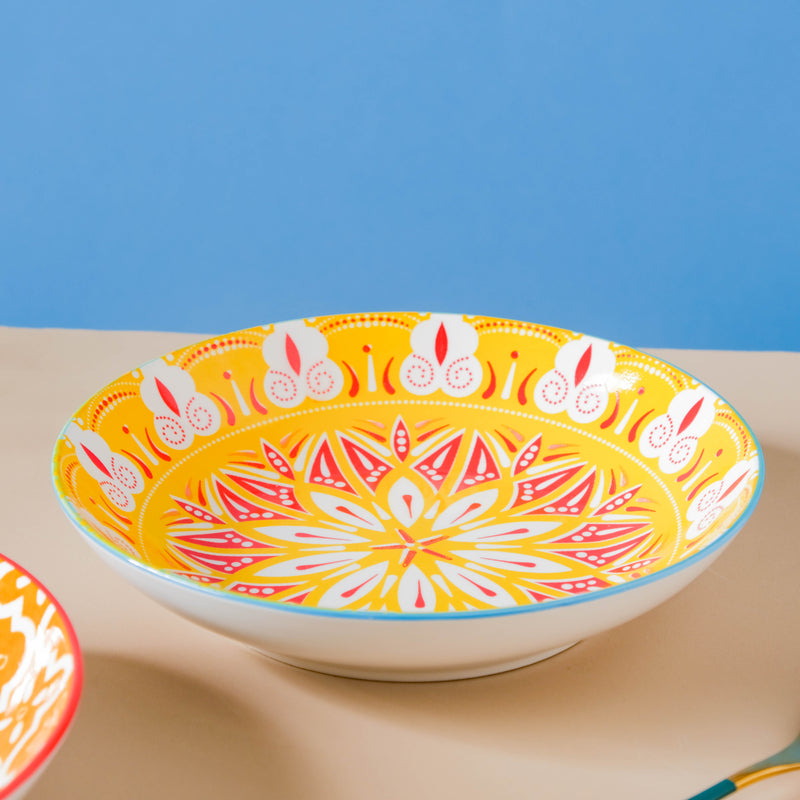 Mandala Pasta Plate - Serving plate, pasta plate, lunch plate, deep plate | Plates for dining table & home decor