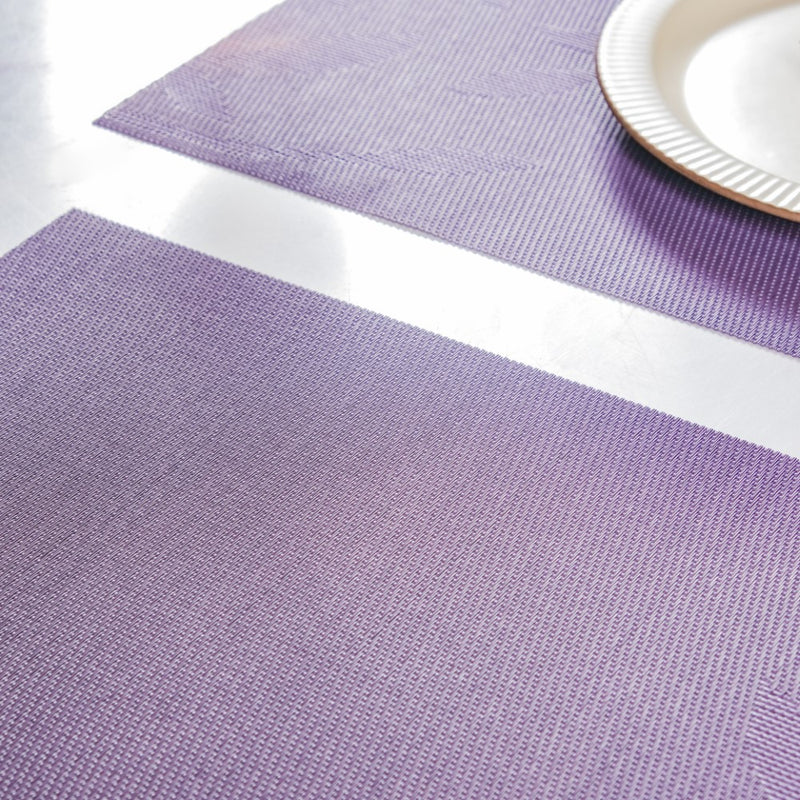 Leaves Reversible Table Mat Set Of 6 Purple 17.5x11.5 Inch