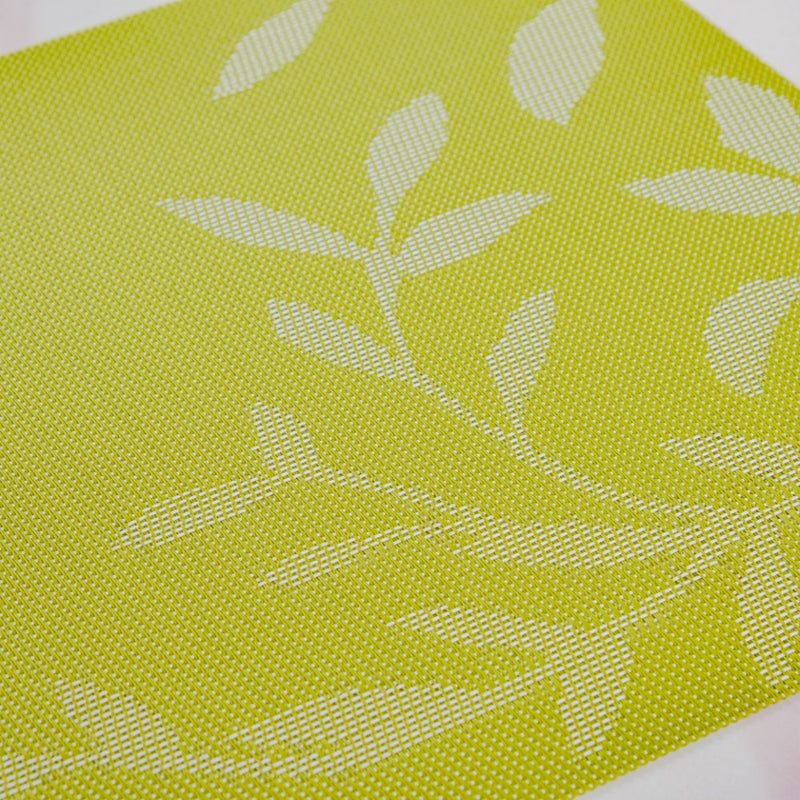 Leaves Reversible Table Mat Set Of 6 Green 17.5x11.5 Inch