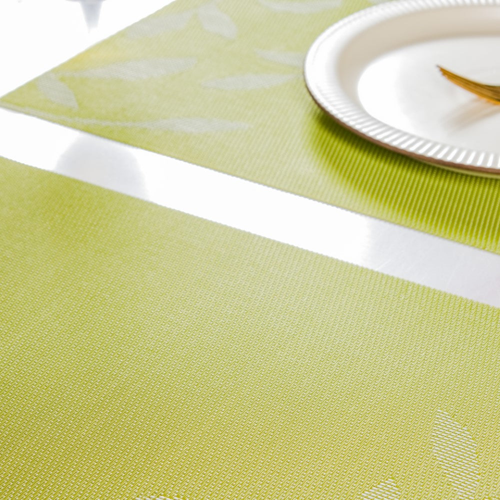 Leaves Reversible Table Mat Set Of 6 Green 17x11 Inch Online - Premium ...