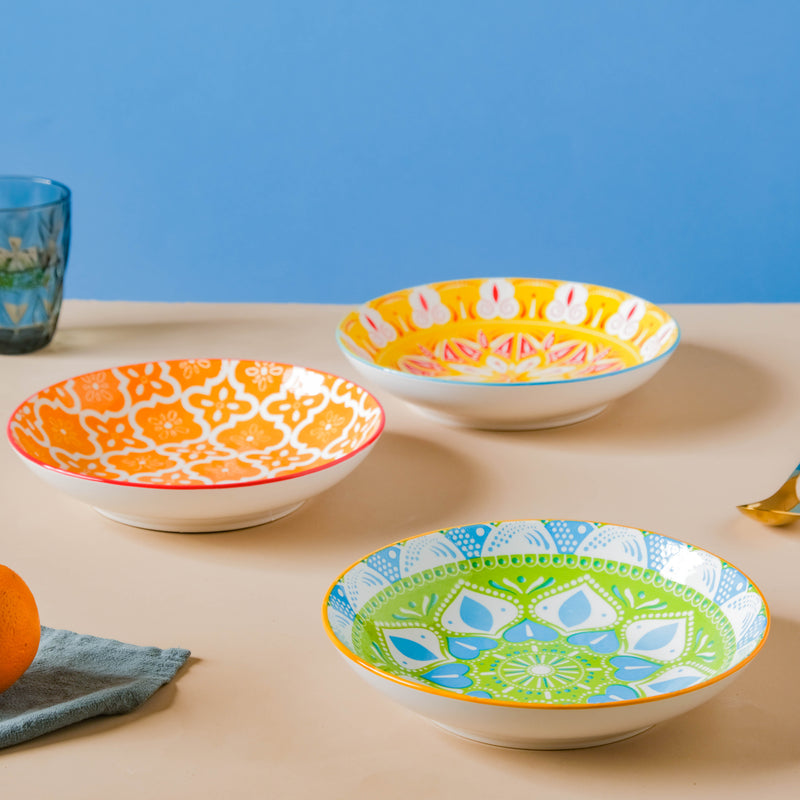 Mandala Pasta Plate - Serving plate, pasta plate, lunch plate, deep plate | Plates for dining table & home decor