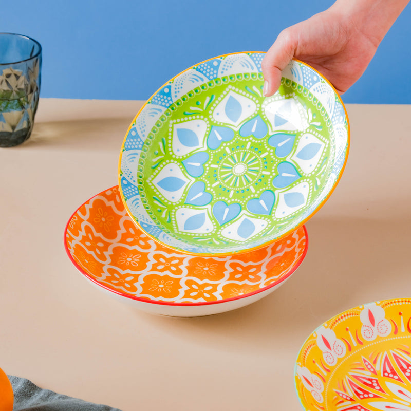 Mandala Pasta Plate - Serving plate, pasta plate, lunch plate, deep plate | Plates for dining table & home decor