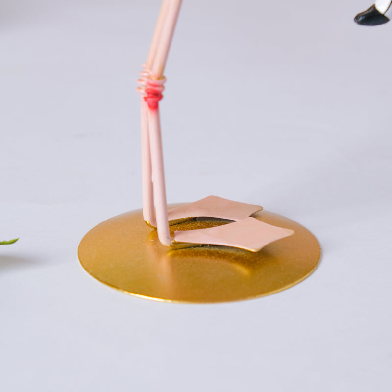 Pink Flamingo Bending - Showpiece | Home decor item | Room decoration item