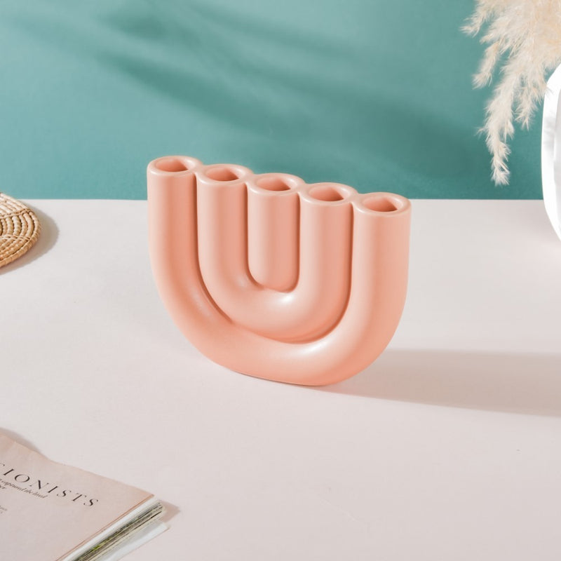 Modern Tube Candle Holder 5 Arms Peach - Candle stand | Room decor ideas
