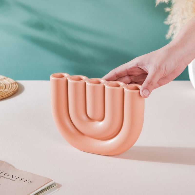 Modern Tube Candle Holder 5 Arms Peach - Candle stand | Room decor ideas