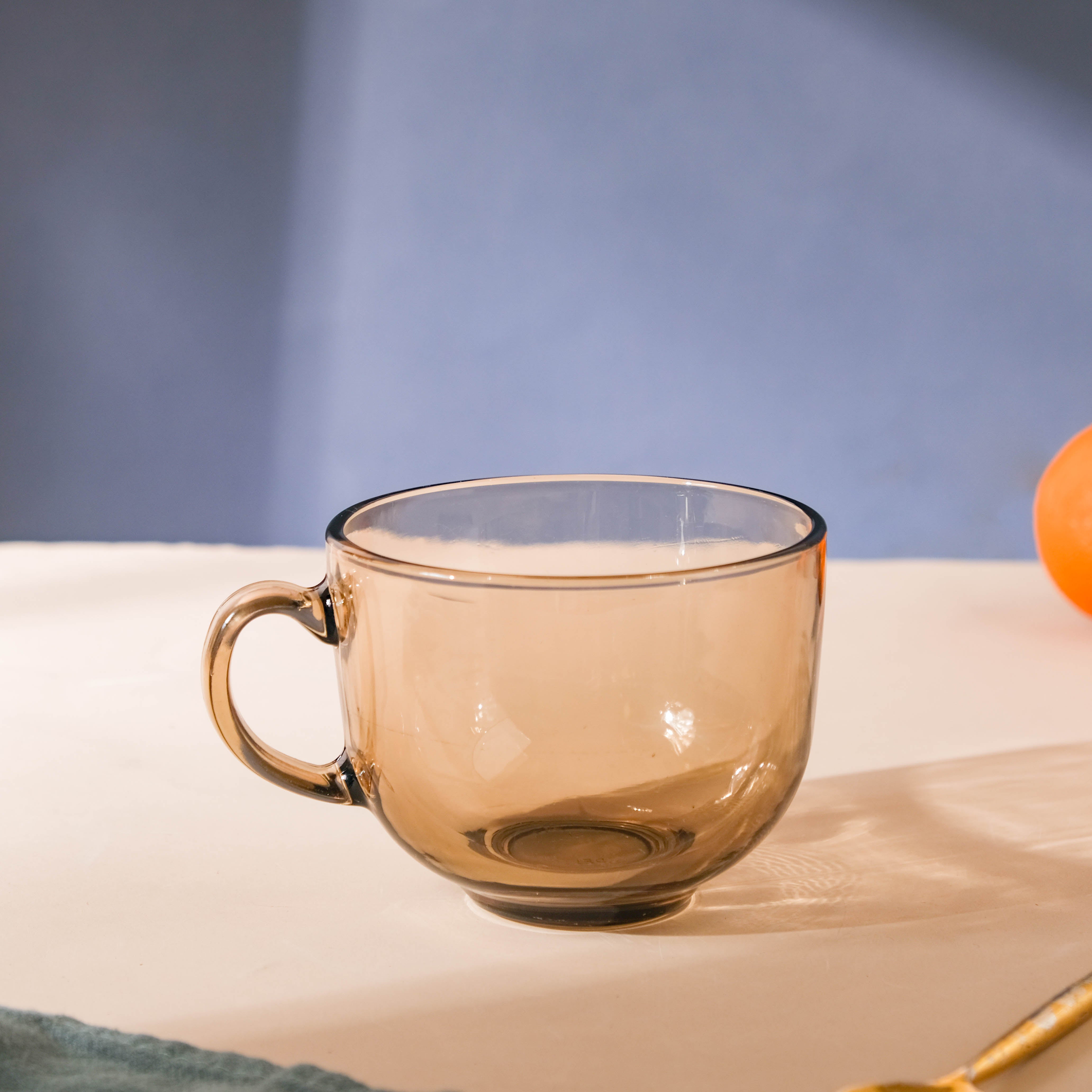 Brown glass store cups