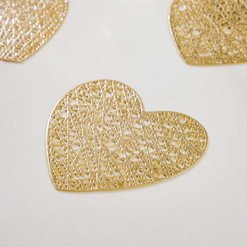 Glimmering Heart Coaster Gold Set of 6