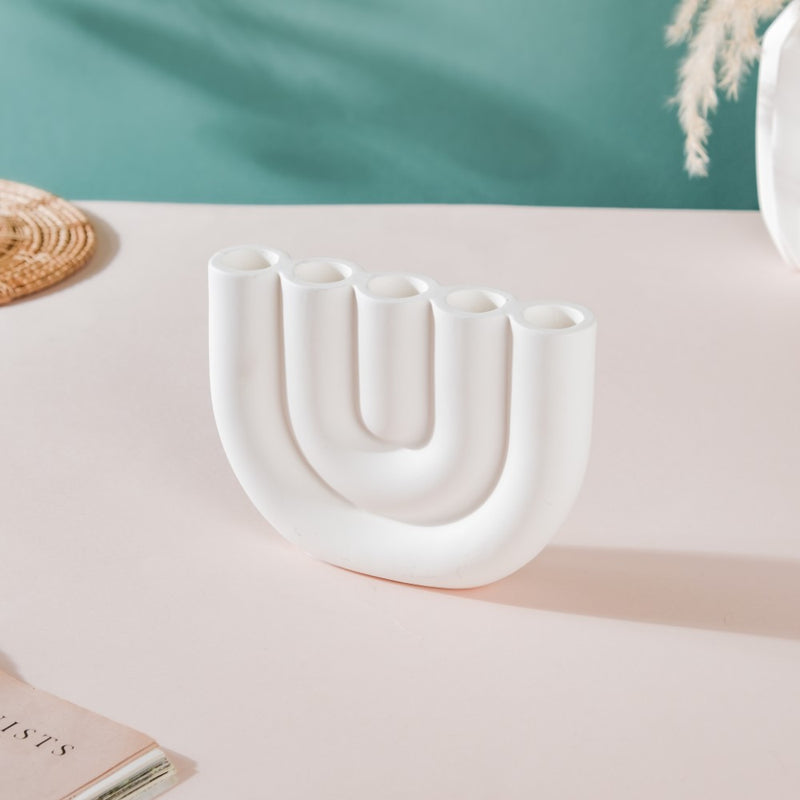 Modern Ceramic Tube Candle Holder 5 Arms - Candle stand | Room decor ideas