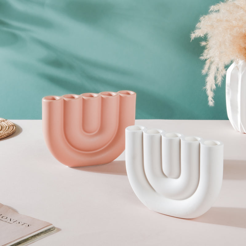 Modern Tube Candle Holder 5 Arms Peach - Candle stand | Room decor ideas