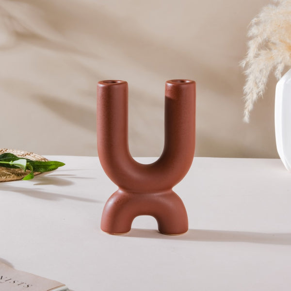 Ultra Mod Ceramic Candle Holder 2 Arm - Candle stand | Room decoration items