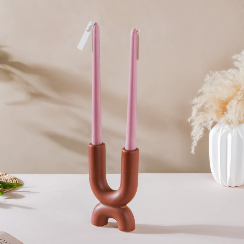 Ultra Mod Ceramic Candle Holder 2 Arm - Candle stand | Room decoration items